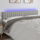 sengegavl med LED-lys 160x5x78/88 cm stof lysegrå