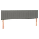 sengegavl med LED-lys 160x5x78/88 cm stof mørkegrå
