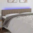 sengegavl med LED-lys 160x5x78/88 cm stof gråbrun