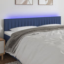 sengegavl med LED-lys 160x5x78/88 cm stof blå