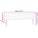 sengegavl med LED-lys 180x5x78/88 cm stof lysegrå