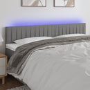 sengegavl med LED-lys 180x5x78/88 cm stof mørkegrå