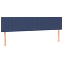 sengegavl med LED-lys 180x5x78/88 cm stof blå