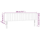sengegavl med LED-lys 200x5x78/88 cm stof sort