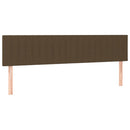 sengegavl med LED-lys 200x5x78/88 cm stof mørkebrun