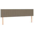 sengegavl med LED-lys 200x5x78/88 cm stof gråbrun