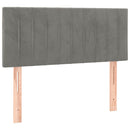 sengegavl med LED-lys 80x5x78/88 cm velour lysegrå