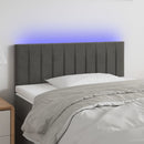 sengegavl med LED-lys 80x5x78/88 cm velour mørkegrå