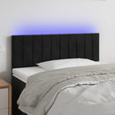 sengegavl med LED-lys 80x5x78/88 cm velour sort