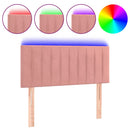 sengegavl med LED-lys 80x5x78/88 cm velour lyserød