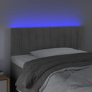 sengegavl med LED-lys 90x5x78/88 cm fløjl lysegrå