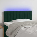 sengegavl med LED-lys 90x5x78/88 cm fløjl mørkegrøn
