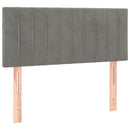 sengegavl med LED-lys 100x5x78/88 cm fløjl lysegrå