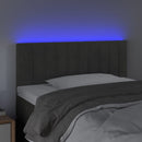 sengegavl med LED-lys 100x5x78/88 cm fløjl mørkegrå