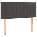 sengegavl med LED-lys 100x5x78/88 cm fløjl mørkegrå