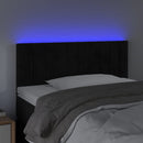 sengegavl med LED-lys 100x5x78/88 cm fløjl sort