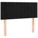sengegavl med LED-lys 100x5x78/88 cm fløjl sort