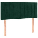 sengegavl med LED-lys 100x5x78/88 cm fløjl mørkegrøn