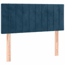sengegavl med LED-lys 100x5x78/88 cm fløjl mørkeblå