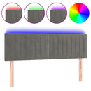 sengegavl med LED-lys 144x5x78/88 cm fløjl lysegrå