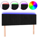 sengegavl med LED-lys 144x5x78/88 cm fløjl sort