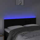 sengegavl med LED-lys 144x5x78/88 cm fløjl sort