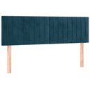 sengegavl med LED-lys 144x5x78/88 cm fløjl mørkeblå