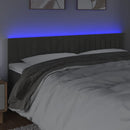 sengegavl med LED-lys 160x5x78/88 cm velour mørkegrå
