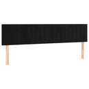 sengegavl med LED-lys 160x5x78/88 cm velour sort