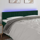 sengegavl med LED-lys 160x5x78/88 cm fløjl mørkegrøn