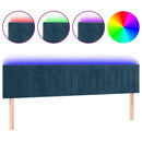 sengegavl med LED-lys 160x5x78/88 cm fløjl mørkeblå