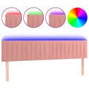 sengegavl med LED-lys 160x5x78/88 cm velour lyserød