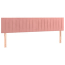 sengegavl med LED-lys 160x5x78/88 cm velour lyserød