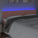 sengegavl med LED-lys 180x5x78/88 cm fløjl lyserød