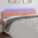 sengegavl med LED-lys 200x5x78/88 cm velour lyserød