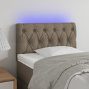 sengegavl med LED-lys 80x7x78/88 cm stof gråbrun