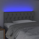 sengegavl med LED-lys 90x7x78/88 cm stof lysegrå