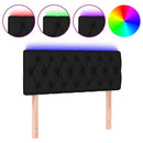 sengegavl med LED-lys 90x7x78/88 cm stof sort