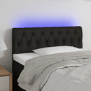 sengegavl med LED-lys 90x7x78/88 cm stof sort