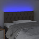 sengegavl med LED-lys 90x7x78/88 cm stof gråbrun