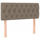 sengegavl med LED-lys 90x7x78/88 cm stof gråbrun