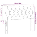 sengegavl med LED-lys 90x7x78/88 cm stof cremefarvet