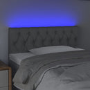 sengegavl med LED-lys 100x7x78/88 cm stof lysegrå