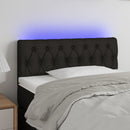 sengegavl med LED-lys 100x7x78/88 cm stof sort