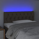 sengegavl med LED-lys 100x7x78/88 cm stof gråbrun