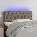 sengegavl med LED-lys 100x7x78/88 cm stof gråbrun