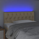 sengegavl med LED-lys 100x7x78/88 cm stof cremefarvet