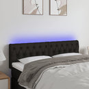 sengegavl med LED-lys 144x7x78/88 cm stof sort