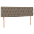 sengegavl med LED-lys 144x7x78/88 cm stof gråbrun