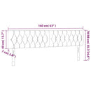 sengegavl med LED-lys 160x7x78/88 cm stof sort
